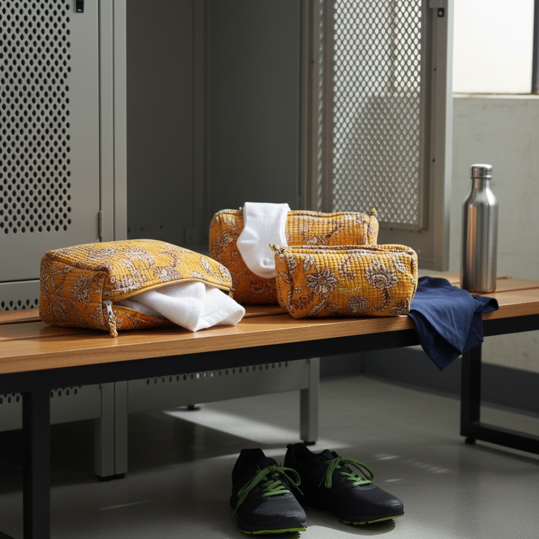 Everyday Set of 3 Pouches Mustard Yellow