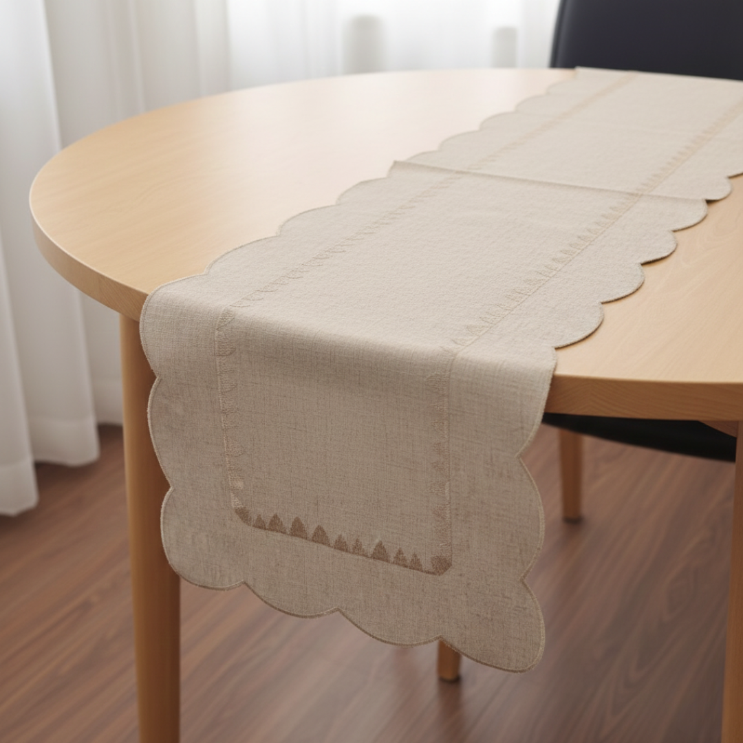 Beige Soft Geometric Runner