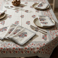 The Orange Grey Booti Dining Table Cover and Napkins Set