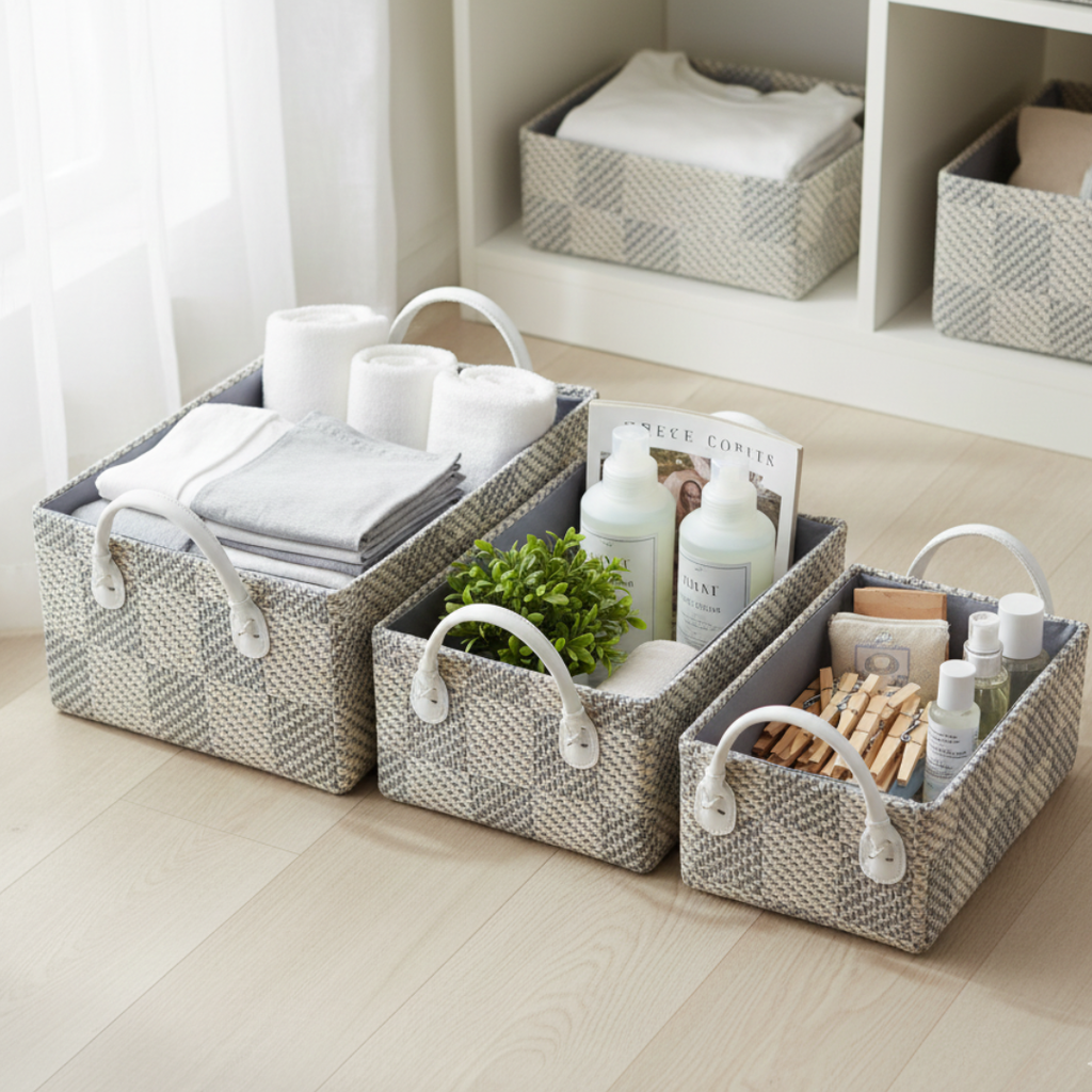 Loom Nesting Baskets- Grey Set of 3