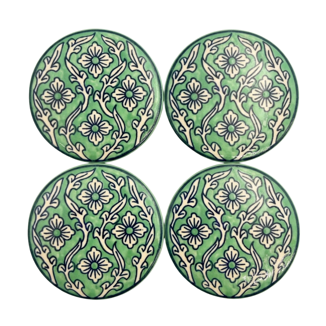 Vanya Coasters Set of 4 with Metal Stand