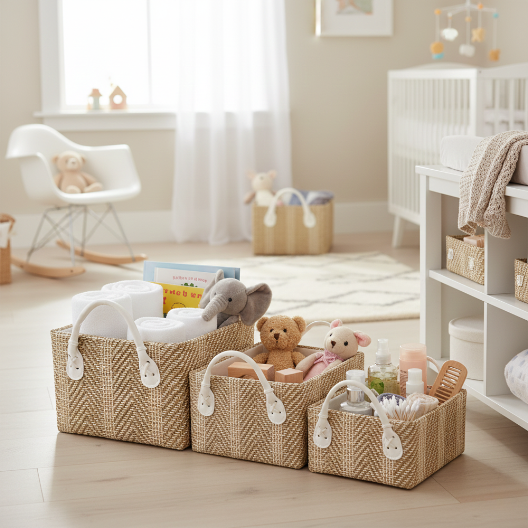 Loom Nesting Baskets- Brown Set of 3