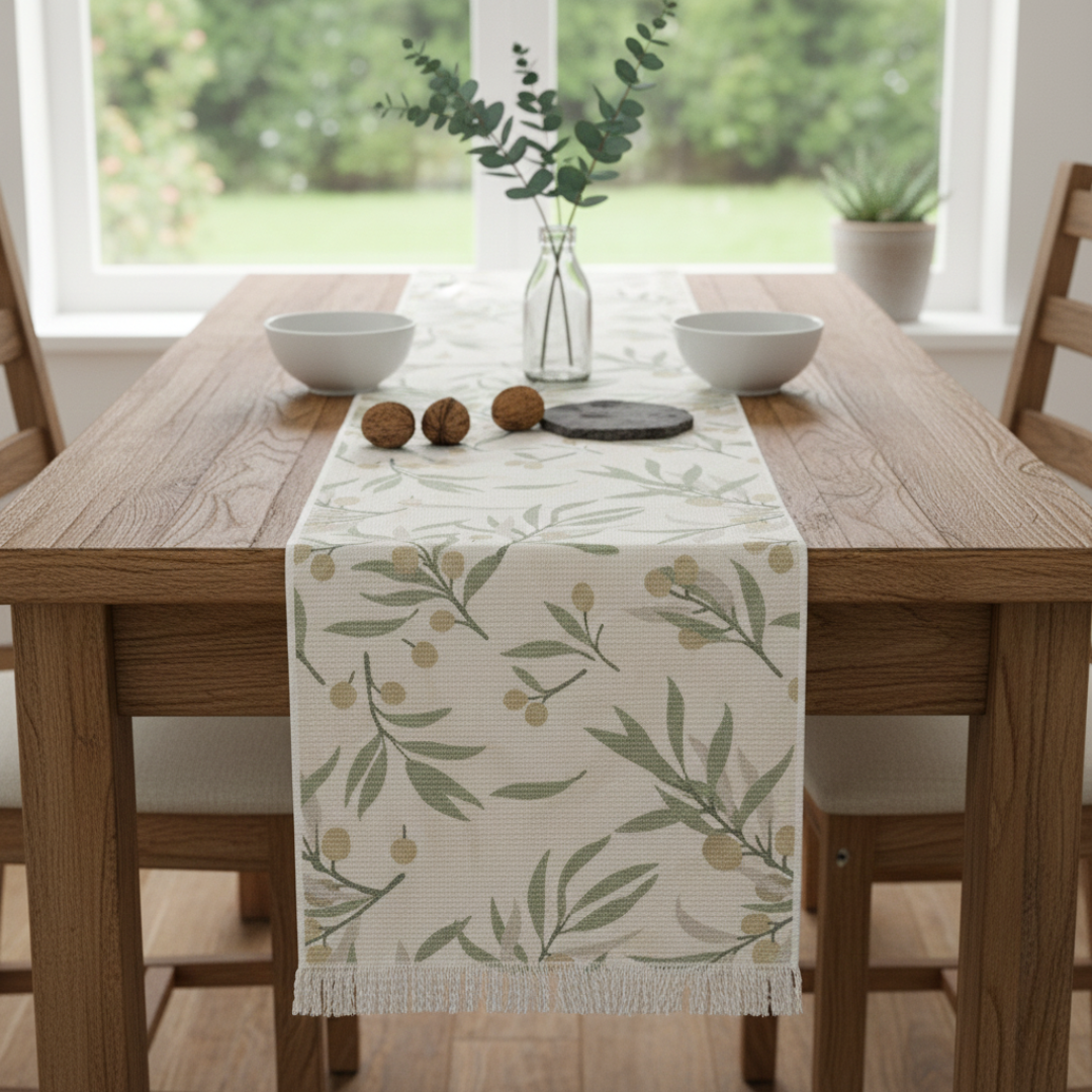 Ivory and Olive Runner