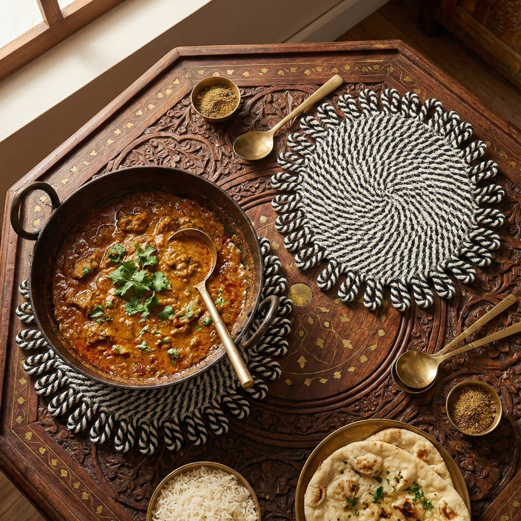 Saanjh Table Heat Mat and Trivet Set of 2
