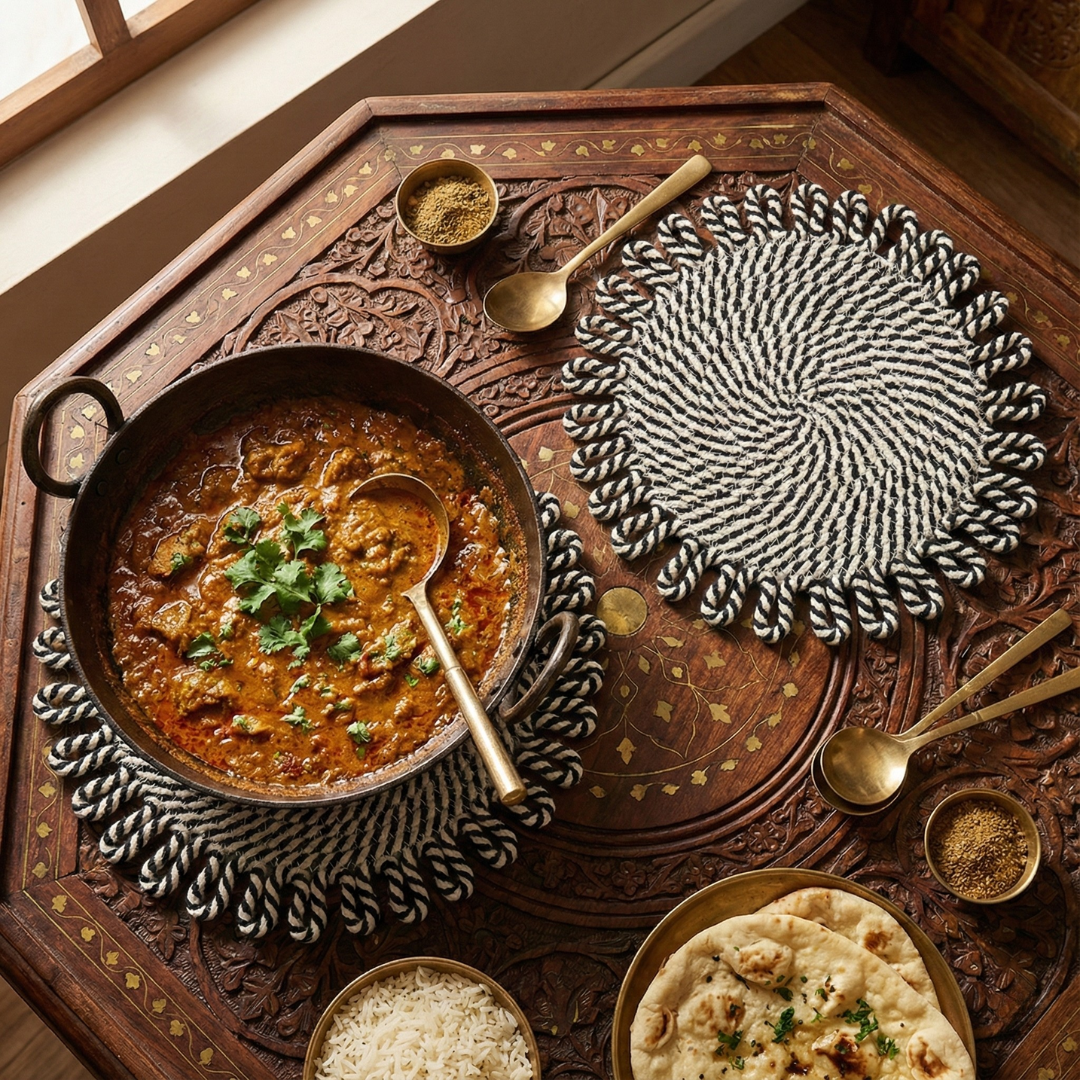 Saanjh Table Heat Mat and Trivet Set of 2
