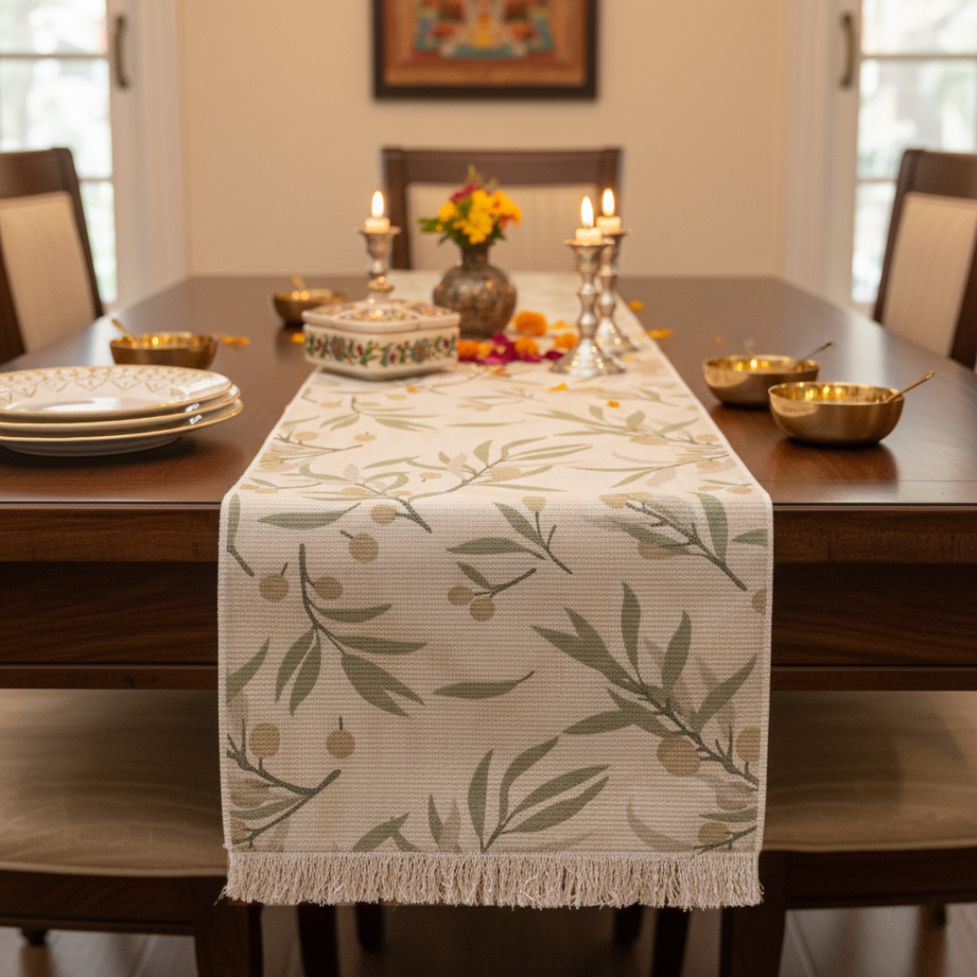 Ivory and Olive Runner