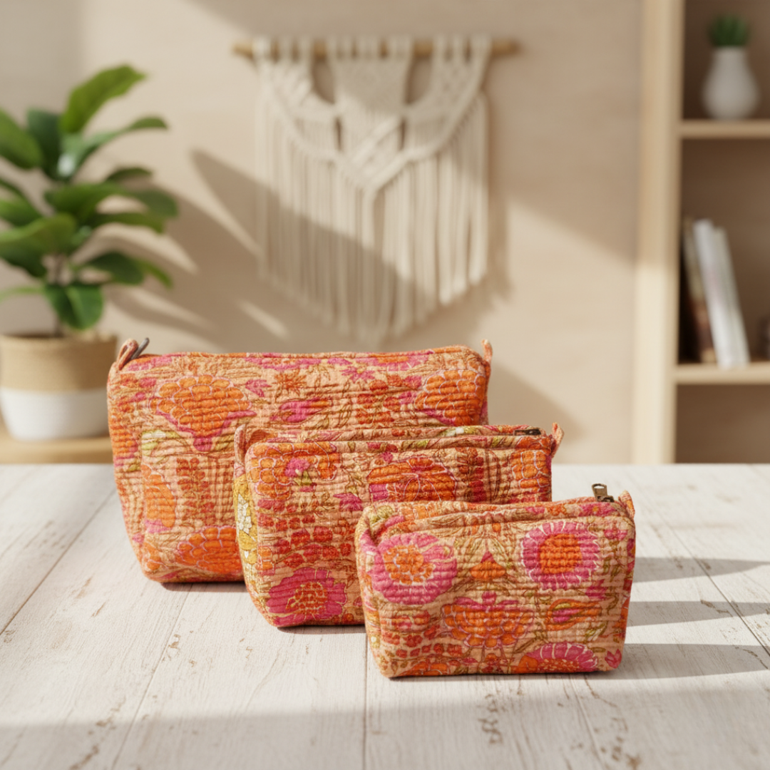 Everyday Set of 3 Pouches Orange